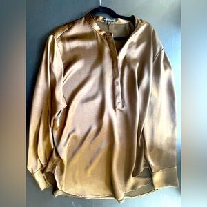 Gold satin banana republic tunic shirt sized xxl